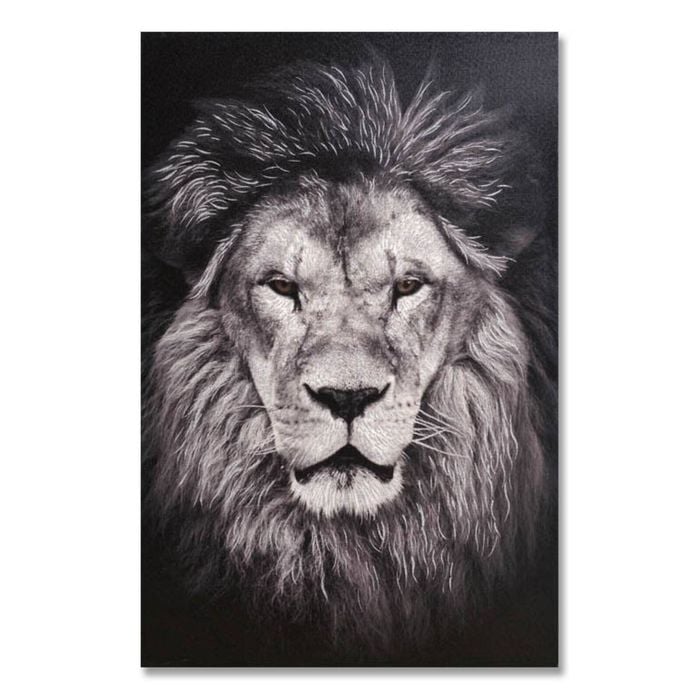 P&P Lion Canvas Print with Glitter - Elegant Modern Wall Art for Living Room, Bedroom & Office Décor 60x90cm