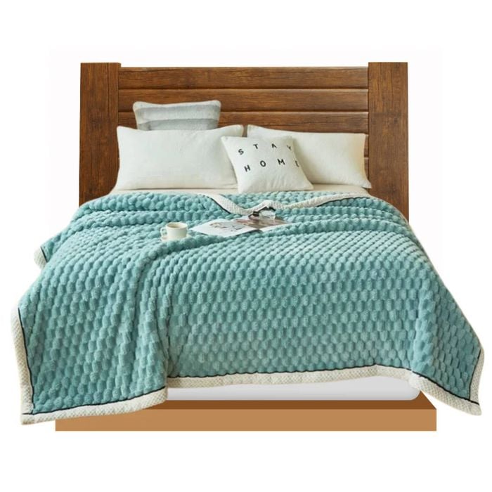 Anycozy Mint Blue Velvet Soft Fluffy Warm Throw Blanket 200x230cm