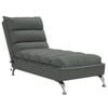 vidaXL Massage Chaise Lounge with Cushions Single Sofa Chair Dark Grey Fabric