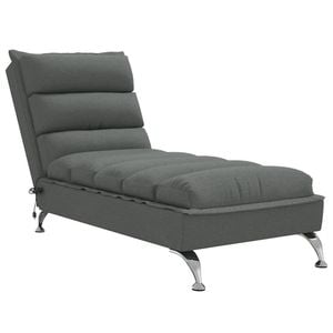 vidaXL Massage Chaise Lounge with Cushions Single Sofa Chair Dark Grey Fabric