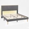 Artiss Double Bed Frame Adjustable Headboard Corduroy Velvet Grey