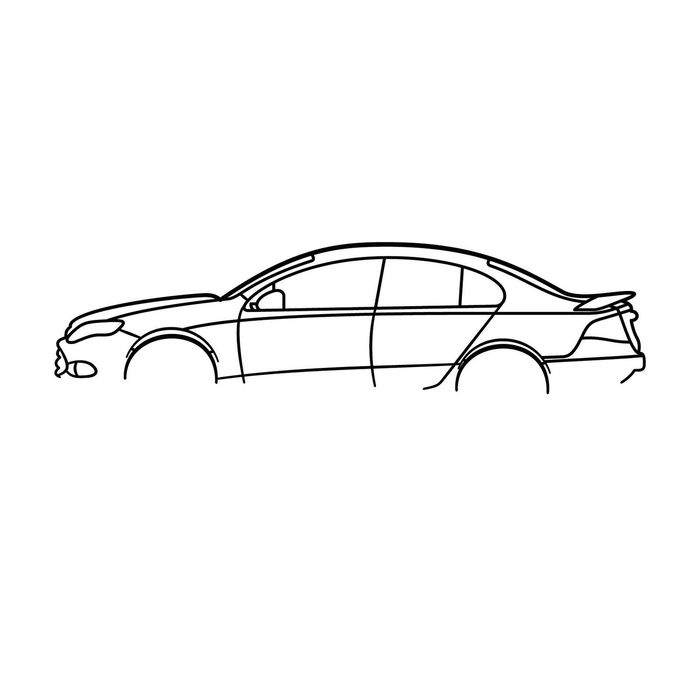 Ignite Laser Ford FG Falcon Silhouette Metal Wall Art Rustic Metal 47inch/120cm