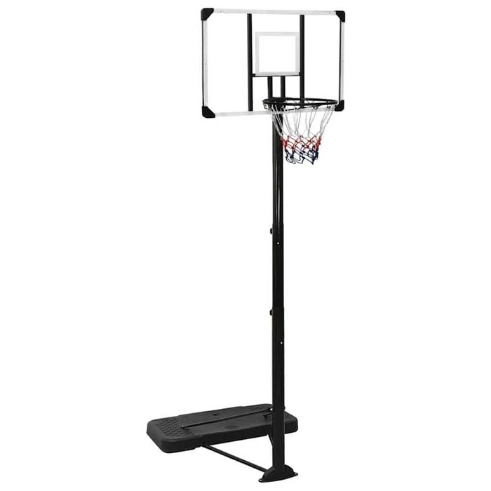 vidaXL Basketball Stand Transparent 256-361 cm Polyethene Portable Hoop Stand