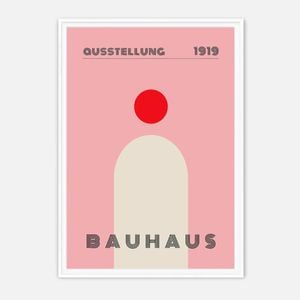 Galrie Bauhaus Ausstellung 1919 Art Print–Iconic Abstract Geometric Modern Design Decor, White Frame, A3 30 x 42cm (12 x 16inch)