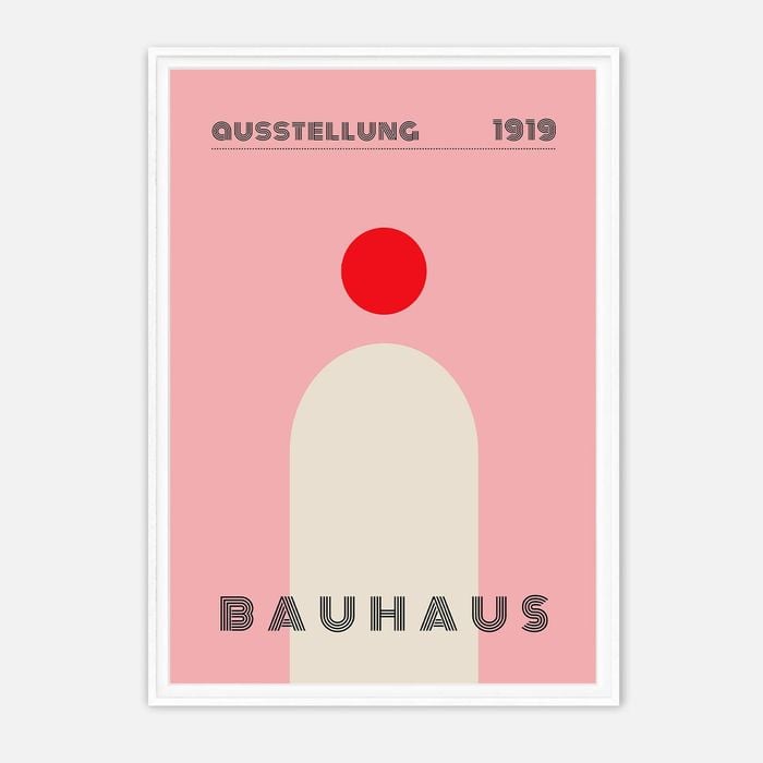 Galrie Bauhaus Ausstellung 1919 Art Print–Iconic Abstract Geometric Modern Design Decor, White Frame, A3 30 x 42cm (12 x 16inch)