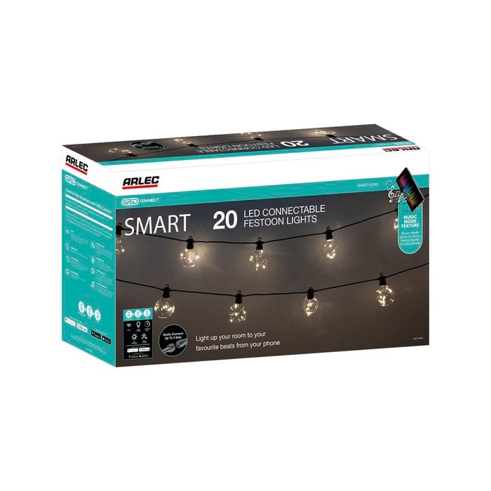 Arlec 20 Warm White Smart LED Low Voltage Connectable Festoon Lights Bunnings Australia