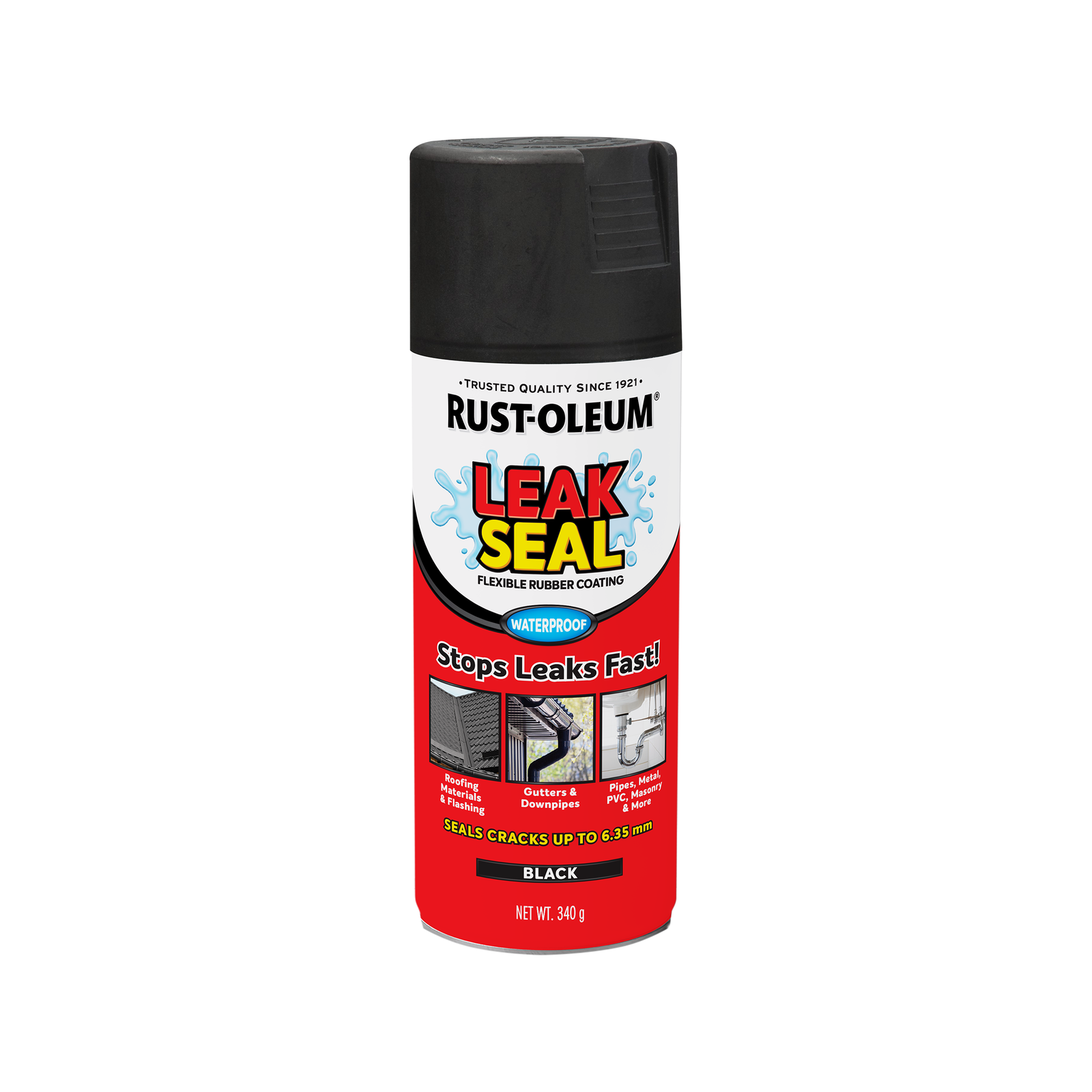 Rust Oleum 340g Black LeakSeal Flexible Rubber Coating Spray