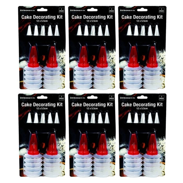 6x Urban Kitchen 7pc Cake Decorating Kit Multi-Use for Baking 12x5.5cm