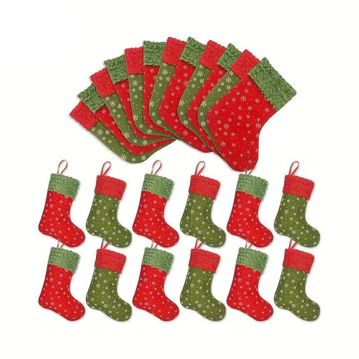 Lifebay Snowflake Print Christmas Stockings Gift Bags (24pcs)
