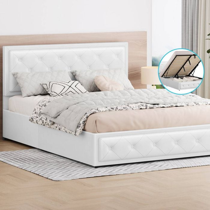 ALFORDSON Bed Frame Gas Lift Storage Queen