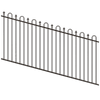 ProtectorAl 1201-2400W x 1200H Satin Black Loop & Spear Top Pool Fence Panel Raked Up to 15º - Black