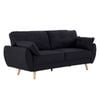 Sarantino 3 Seater Modular Linen Fabric Sofa Bed Couch Futon - Black