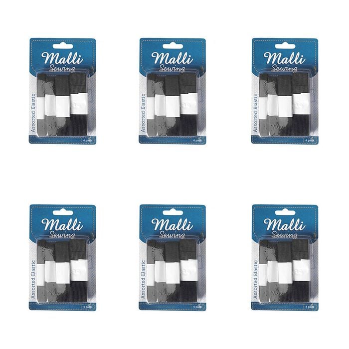 6x 4pc Malli Sewing Elastic Flexible Sewing Bands Waistband Assorted Sizes