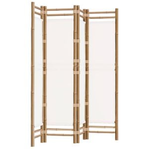 vidaXL Folding 4-Panel Room Divider 160 cm Bamboo and Canvas Privacy Screen