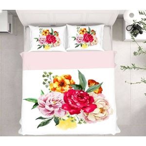 3D Bright Bouquet 35 Bed Pillowcases Quilt Queen Size