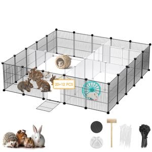 Advwin 32 Panels Small Animal Cage Rabbit Hutch Hamsters Pet Playpen