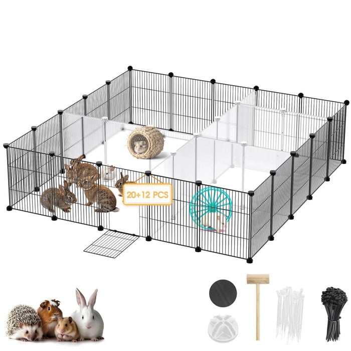 Advwin 32 Panels Small Animal Cage Rabbit Hutch Hamsters Pet Playpen