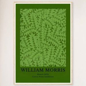Galrie William Morris Cotton Prints Exhibition Branch 1872 - Timeless Art for Home Decor, Wood Frame, A4 21 x 30cm (8 x 12inch)