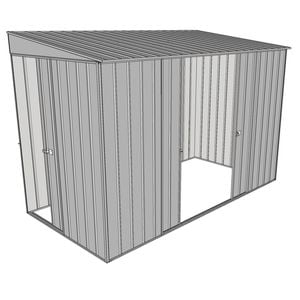Build-a-Shed 1.5 x 3 x 2m Double Sliding Side Door Skillion Shed - Zinc