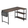 Levede 120CM L-Shaped Office Desk Brown