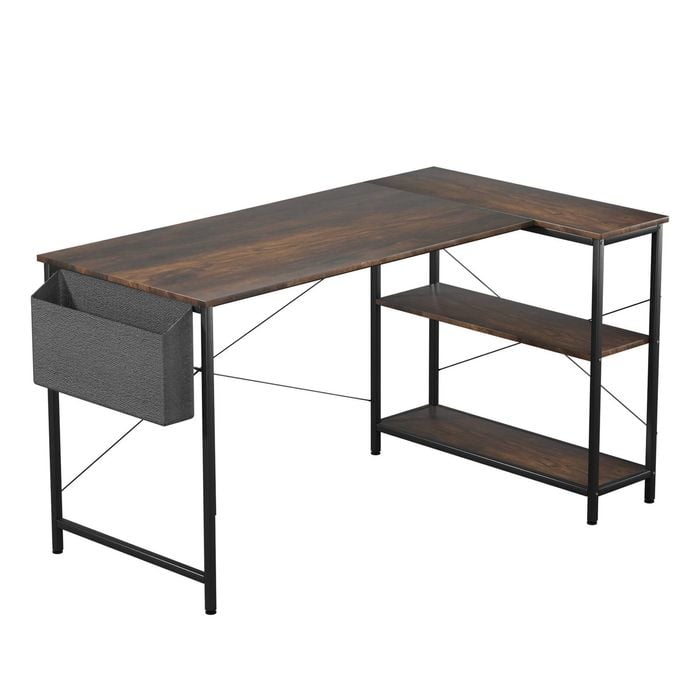 Levede 120CM L-Shaped Office Desk Brown