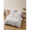 Linen House King Ferrara Cotton Quilt Cover Set - White