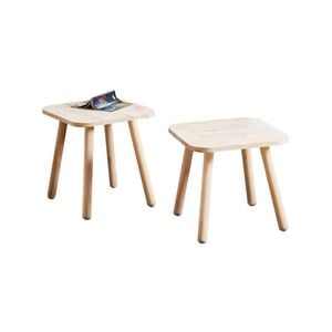 Natural Signature Small Raw Natural 2 Piece Couple Coffee Table Set