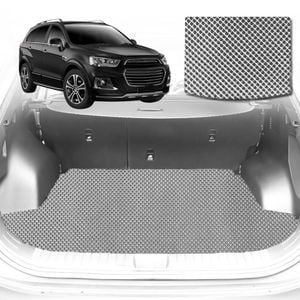 6D Diamond Car Boot Mat for Holden Captiva 7 CG II2016-2018-(3rd Row folded/5 seater)-Cargo Mat-Grey-Outback GT