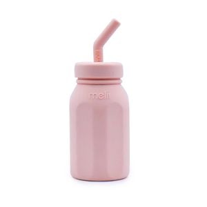 Melii Luxe Silicone Straw Bottle 230ml - Pink