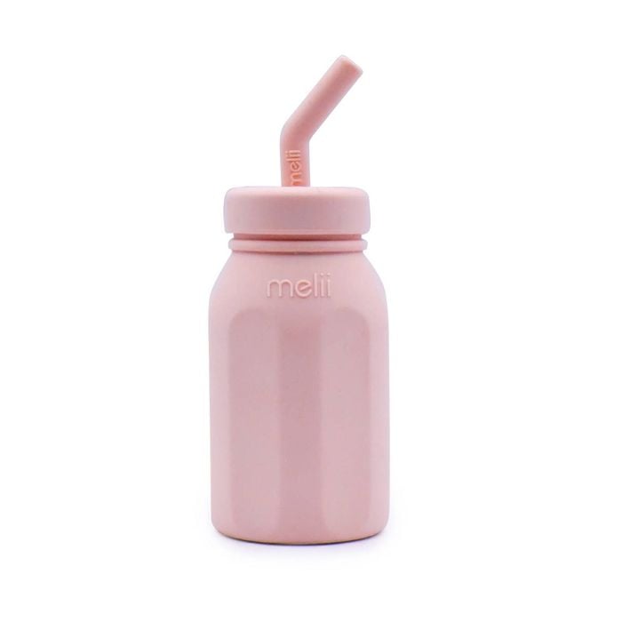 Melii Luxe Silicone Straw Bottle 230ml - Pink