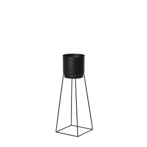 Rogue Apex Pot with Stand - Black 23x23x65cm