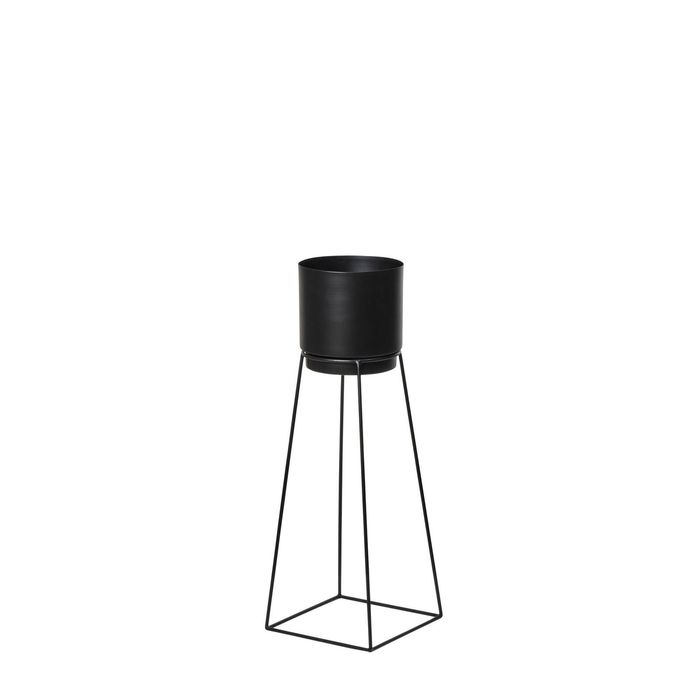 Rogue Apex Pot with Stand - Black 23x23x65cm