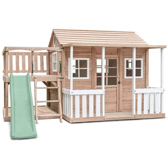 Lifespan Kids Finley Cubby House With 1.8m Slide (pastel Green)