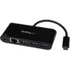 Startech.com Usb/ethernet Combo Hub - Usb Type C - External - Black - Connect To A Gbe Network And Add 3