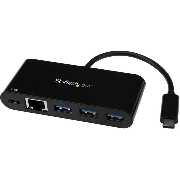 Startech.com Usb/ethernet Combo Hub - Usb Type C - External - Black - Connect To A Gbe Network And Add 3