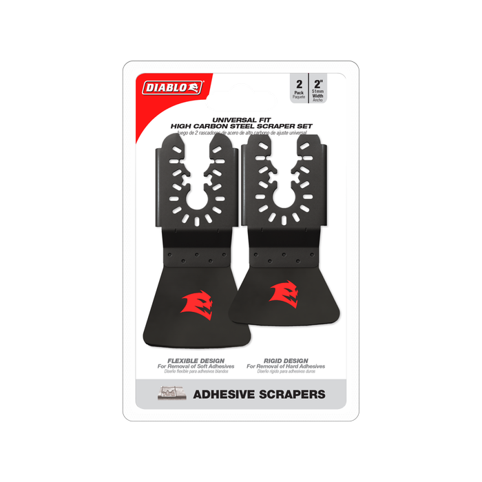 Diablo 2 Piece Universal Fit High Carbon Steel Multi-Tool Scraper Set for Adhesive Removal