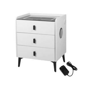 Levede 3-Drawer Bedside Table Wireless Charging Speaker White