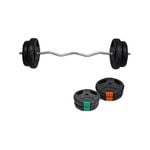 30kg - 120cm Curl Barbell Bar Weight Set - 7.5kg x 2 + 5kg x 2 Weight Plate