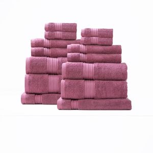 14pc Renee Taylor Brentwood 650GSM Low Twist Towel Set Rosebud