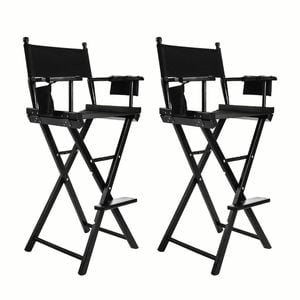 La Bella 2 Set Black Folding Tall Chair DARK HUMOR Movie Director 76cm