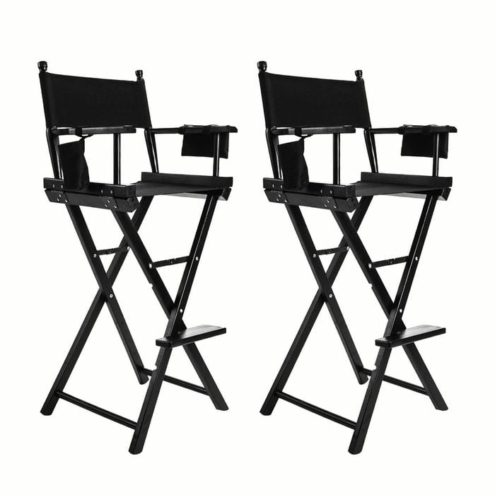 La Bella 2 Set Black Folding Tall Chair DARK HUMOR Movie Director 76cm