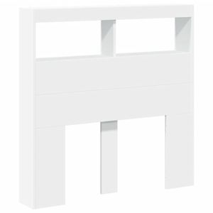 vidaXL Headboard Cabinet with LED Bed Cabinet Header Backboard White 100 cm