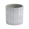 EDEN 11.5cm Grey Chevron Indoor Concrete Planter - 115mm