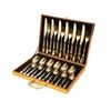 24pcs Gold Cutlery Set Stainless Steel Gift For Party Restaurant