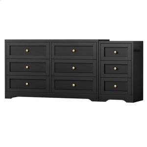 ALFORDSON 6 Chest of Drawers Bedside Table Set Black