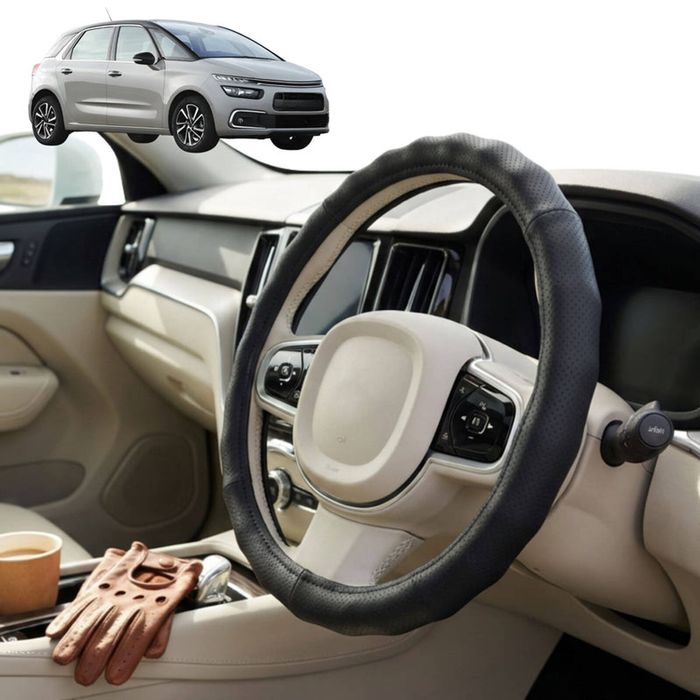 Australian Goose Steering Wheel Cover for Citroen C4 Picasso (5-Seater) 2013 - 2022 Circle Black