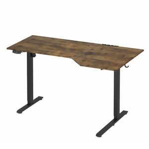 Advwin Electric Standing Desk L Shaped Corner Height Adjustable 140 x 80 cm Rustic Brown