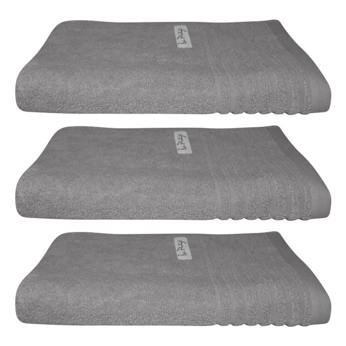 3x Bas Phillips Hayman Zero Twist Hand Towel 600gsm Cotton 60x40cm Cobblestone