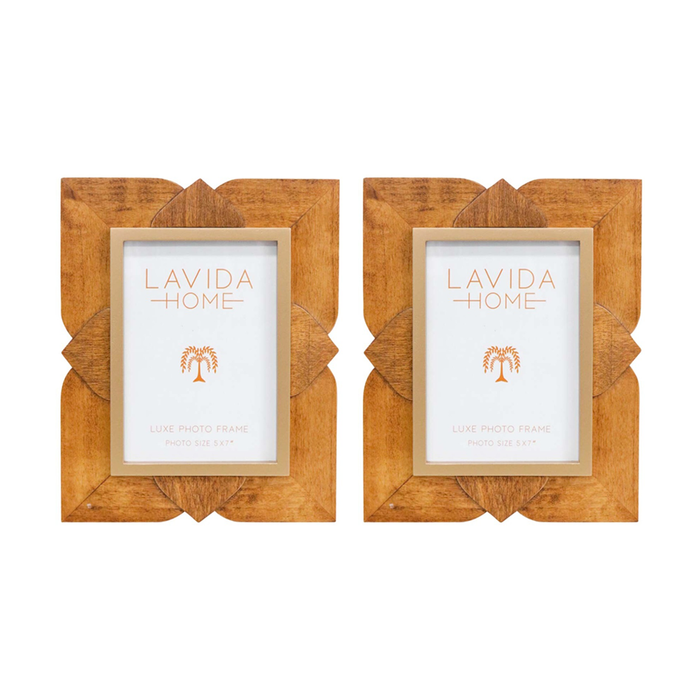 2pk Lvd 5x7 Inch Moroque Luxe Table/wall Decor Picture/photo Frame 26x20.5x2cm
