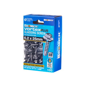 Bremick Vortex Plus Cladding Screw 6.2 x 25mm HEX B8 BOX 500